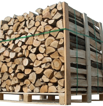KISTE MIT BRENNHOLZ 50 CM SCHEITE, PALETTE 1,5 STEREO