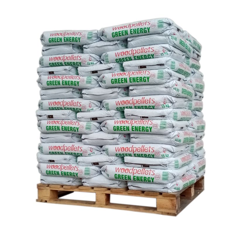 GRÜNE ENERGIEPELLETS - PALETTE MIT 65 SÄCKEN À 15 KG